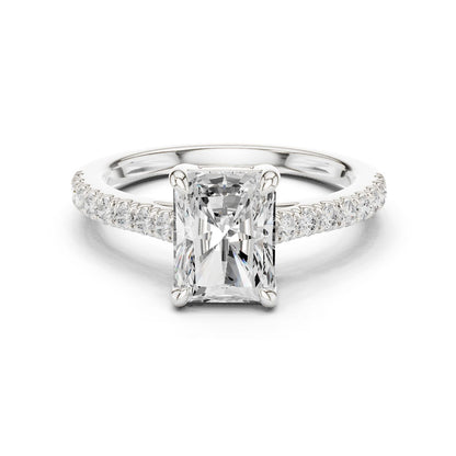 Emerald Lab Grown Diamond Pave Engagement Ring