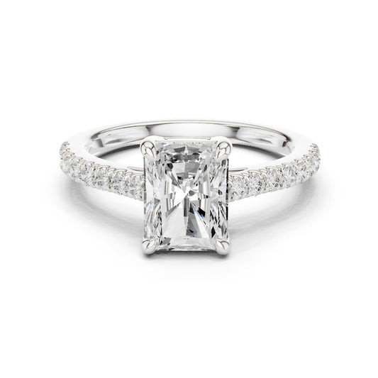 Emerald Lab Grown Diamond Pave Engagement Ring