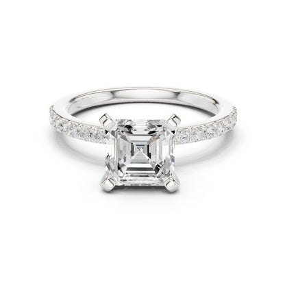 Emerald Lab Grown Diamond Pave Engagement Ring