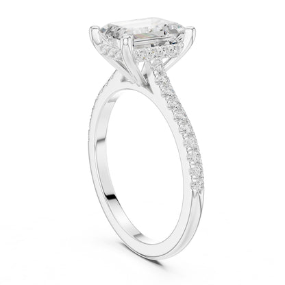 Emerald Lab Grown Diamond Pave Engagement Ring