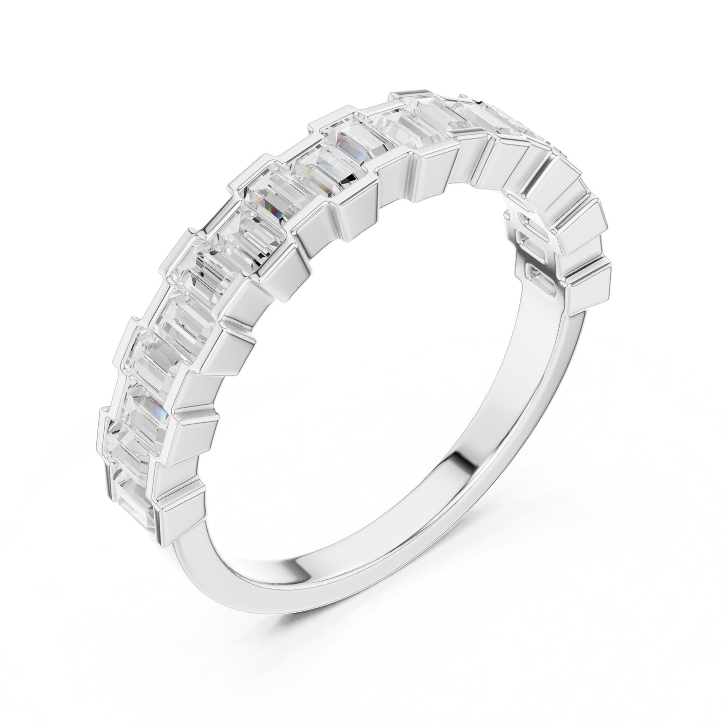 Women's Emerald Lab Grown Diamond Pave Ring