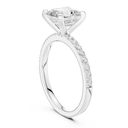 Emerald Lab Grown Diamond Pave Engagement Ring