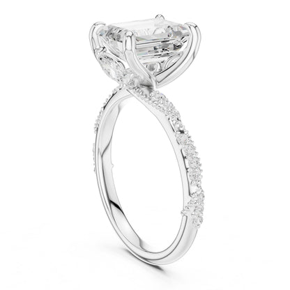Emerald Lab Grown Diamond Pave Engagement Ring
