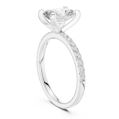 Emerald Lab Grown Diamond Pave Engagement Ring