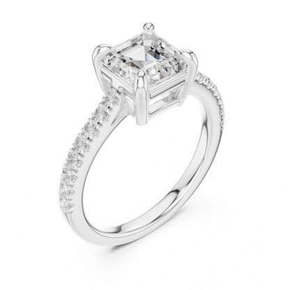 Emerald Lab Grown Diamond Pave Engagement Ring