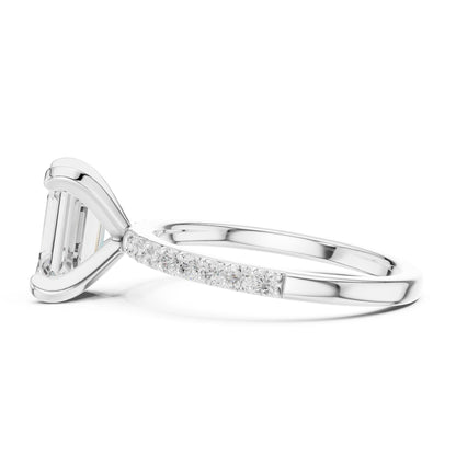 Emerald Lab Grown Diamond Pave Engagement Ring