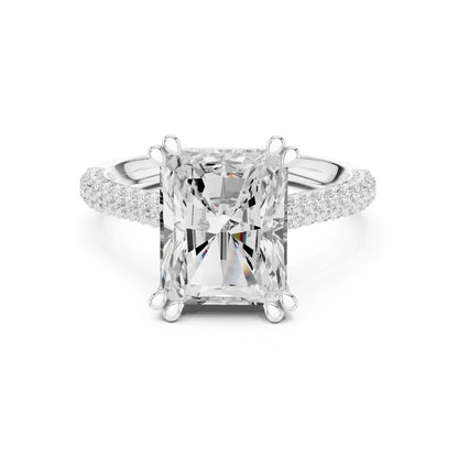 Emerald Lab Grown Diamond Pave Engagement Ring
