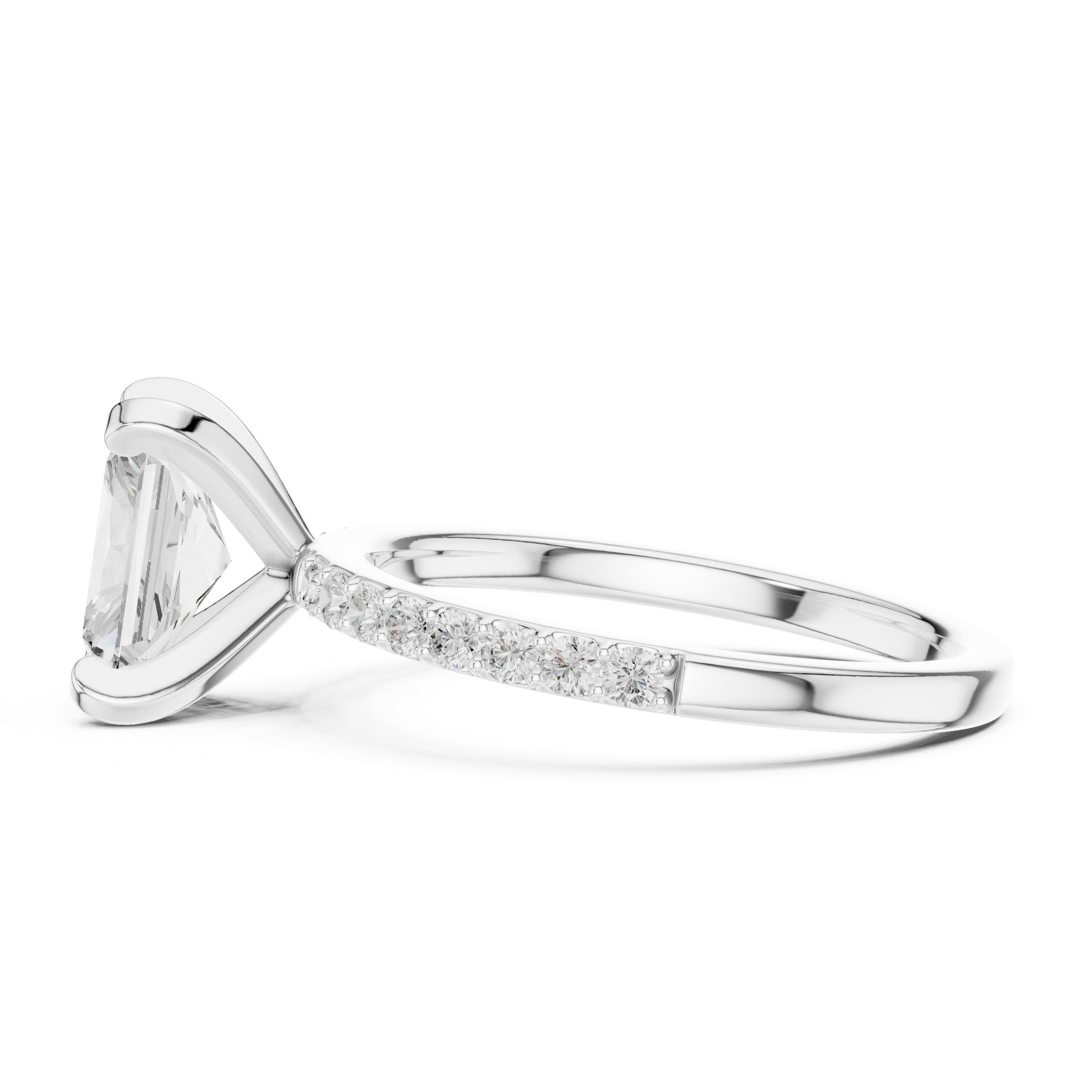 Emerald Lab Grown Diamond Pave Engagement Ring