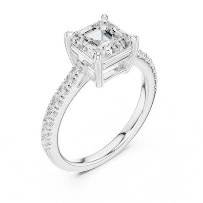 Emerald Lab Grown Diamond Pave Engagement Ring