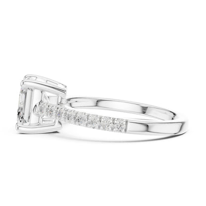 Emerald Lab Grown Diamond Pave Engagement Ring
