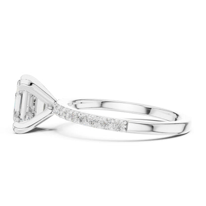 Emerald Lab Grown Diamond Pave Engagement Ring