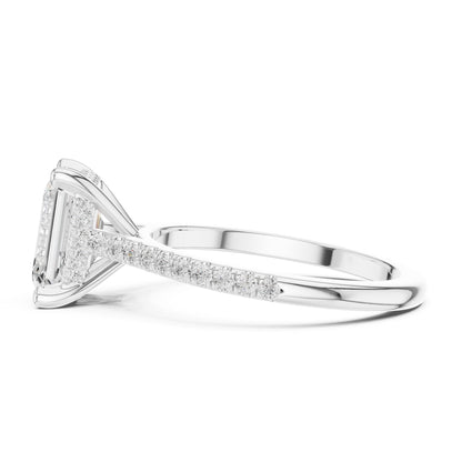 Emerald Lab Grown Diamond Pave Engagement Ring