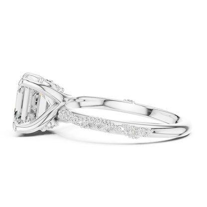 Emerald Lab Grown Diamond Pave Engagement Ring