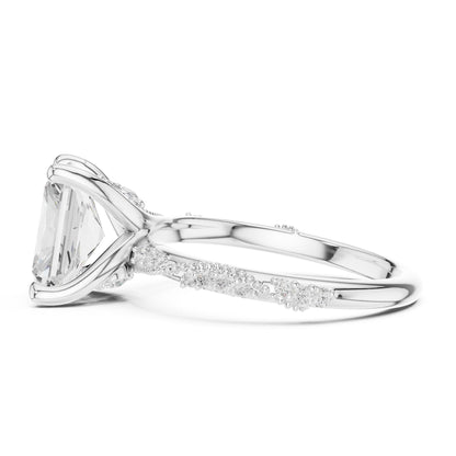 Emerald Lab Grown Diamond Pave Engagement Ring