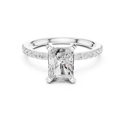 Emerald Lab Grown Diamond Pave Engagement Ring
