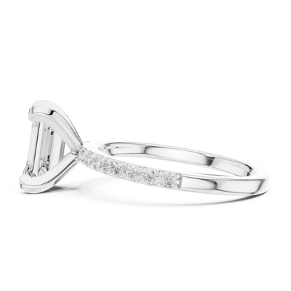 Emerald Lab Grown Diamond Pave Engagement Ring