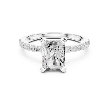 Emerald Lab Grown Diamond Pave Engagement Ring