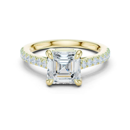 Emerald Lab Grown Diamond Pave Engagement Ring