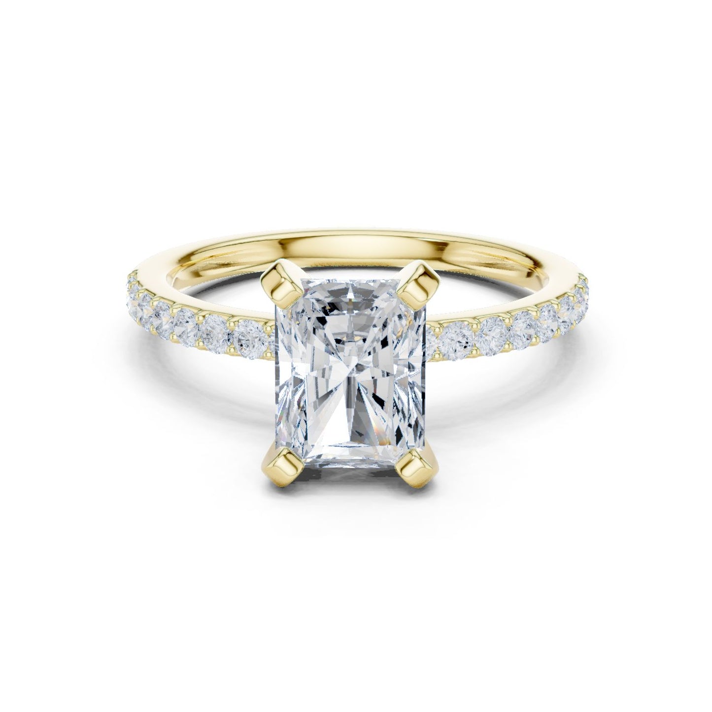 Emerald Lab Grown Diamond Pave Engagement Ring