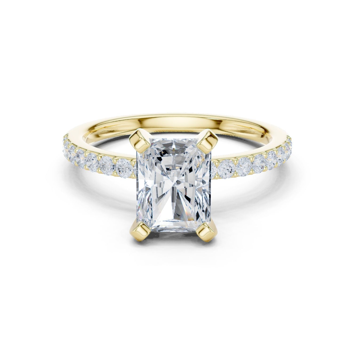 Emerald Lab Grown Diamond Pave Engagement Ring