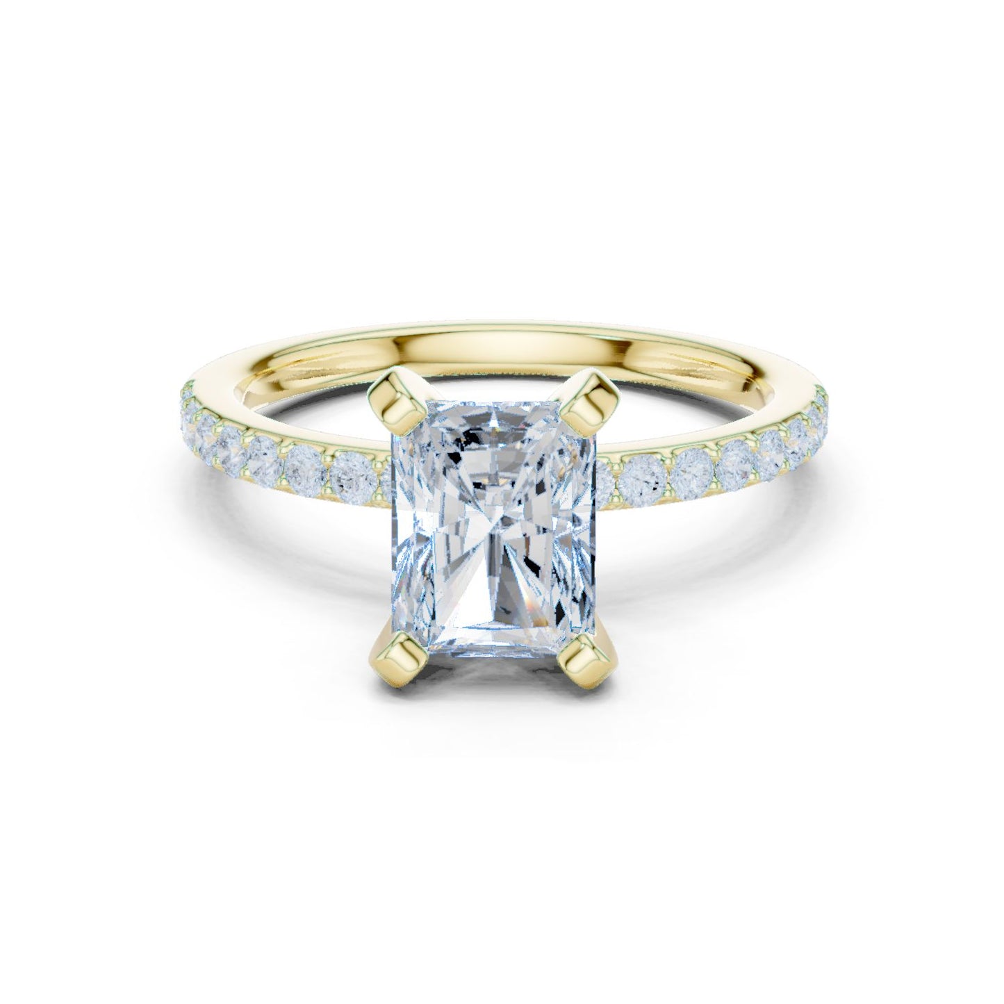 Emerald Lab Grown Diamond Pave Engagement Ring