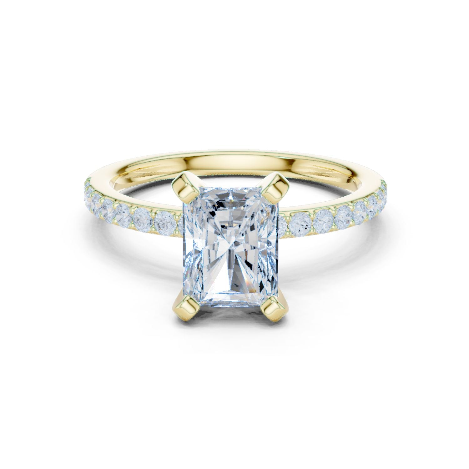 Emerald Lab Grown Diamond Pave Engagement Ring