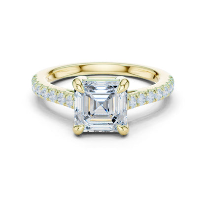 Emerald Lab Grown Diamond Pave Engagement Ring