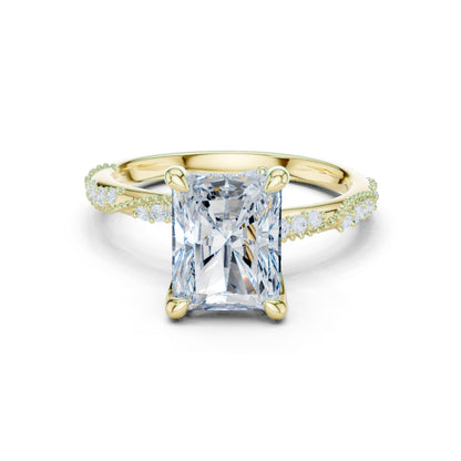Emerald Lab Grown Diamond Pave Engagement Ring
