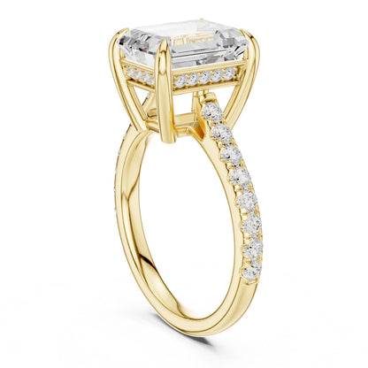 Emerald Lab Grown Diamond Pave Engagement Ring