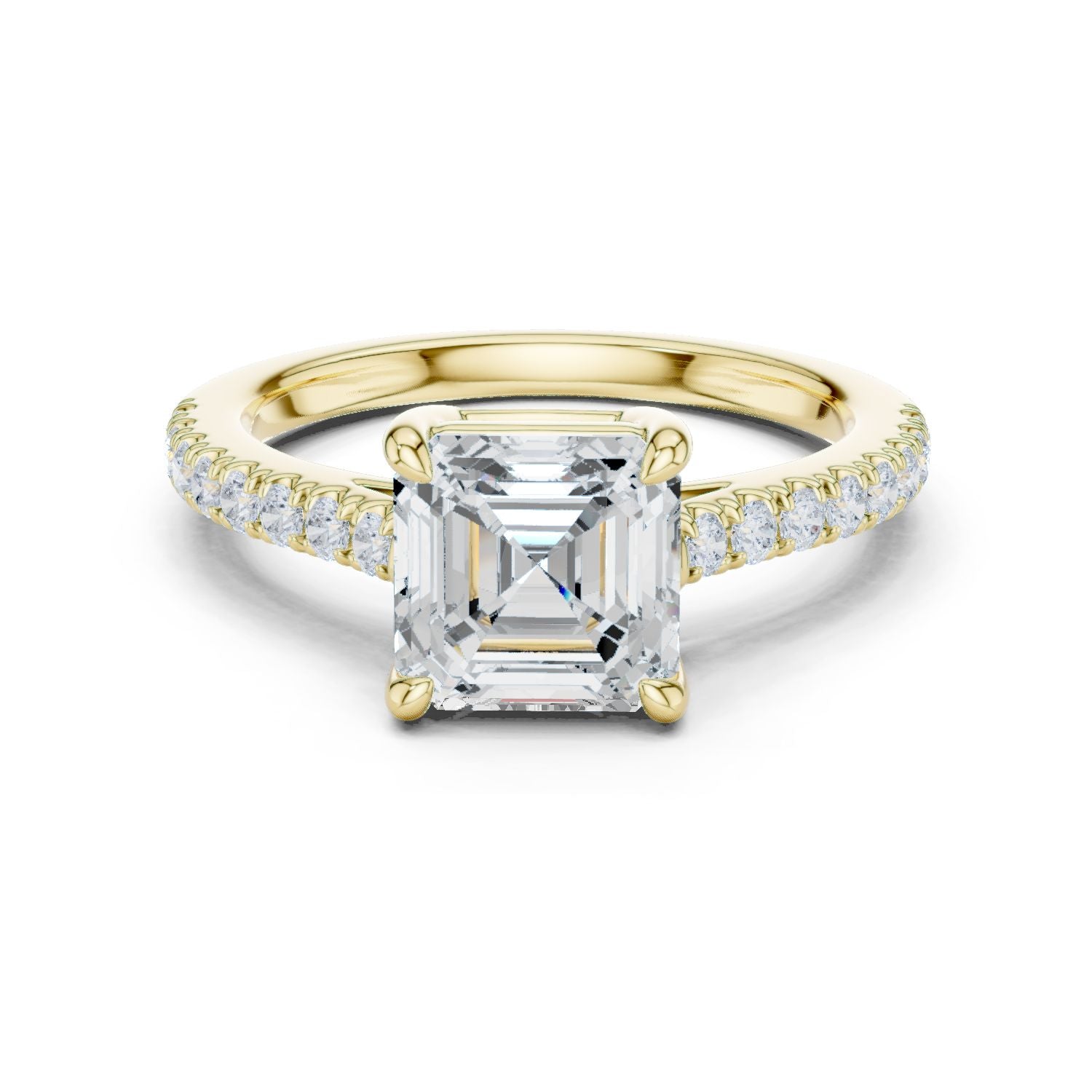 Emerald Lab Grown Diamond Pave Engagement Ring
