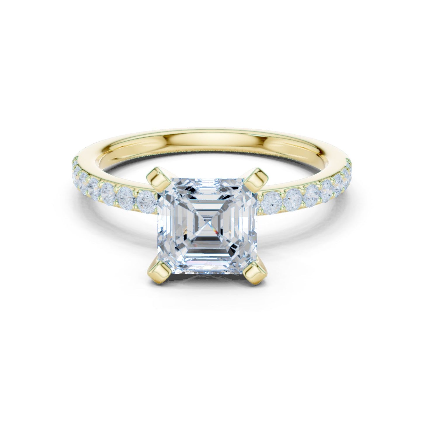 Emerald Lab Grown Diamond Pave Engagement Ring