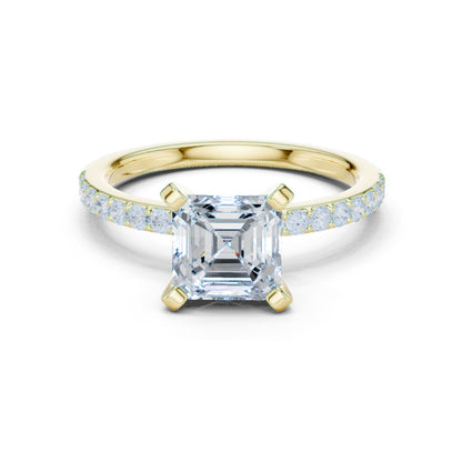 Emerald Lab Grown Diamond Pave Engagement Ring