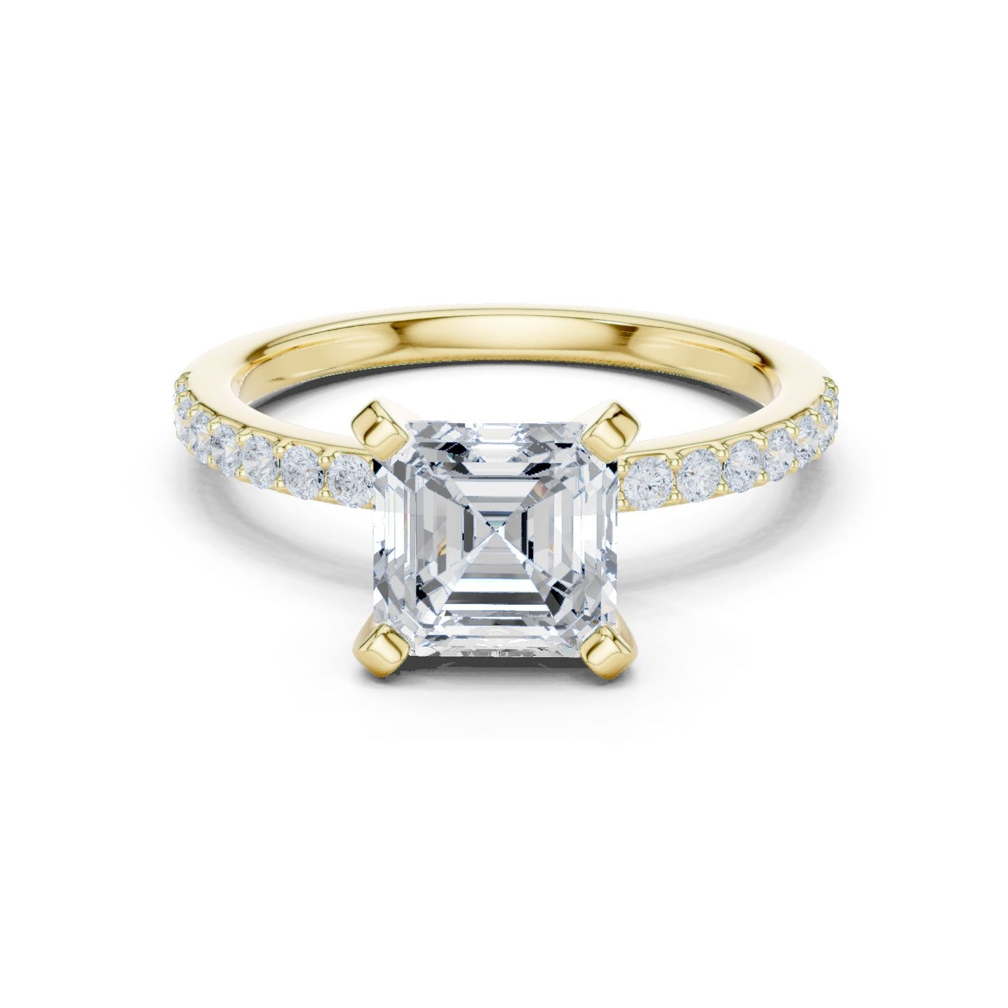 Emerald Lab Grown Diamond Pave Engagement Ring