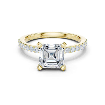 Emerald Lab Grown Diamond Pave Engagement Ring