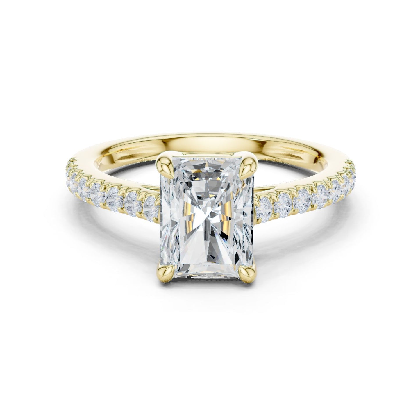 Emerald Lab Grown Diamond Pave Engagement Ring