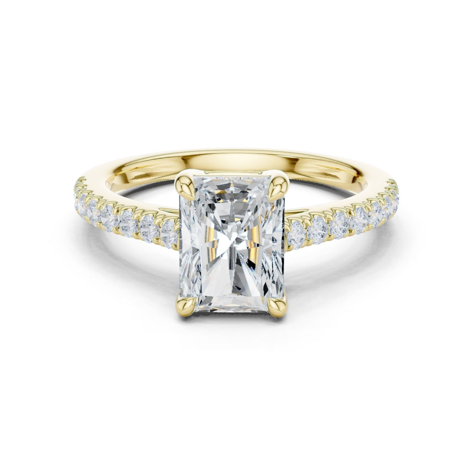 Emerald Lab Grown Diamond Pave Engagement Ring