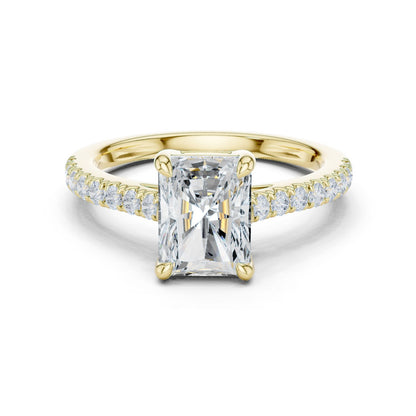 Emerald Lab Grown Diamond Pave Engagement Ring