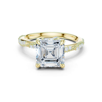 Emerald Lab Grown Diamond Pave Engagement Ring