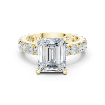 Emerald Lab Grown Diamond Pave Engagement Ring