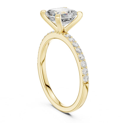 Emerald Lab Grown Diamond Pave Engagement Ring
