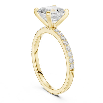 Emerald Lab Grown Diamond Pave Engagement Ring