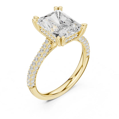 Emerald Lab Grown Diamond Pave Engagement Ring