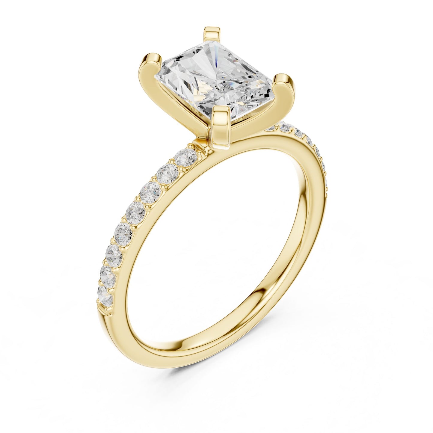 Emerald Lab Grown Diamond Pave Engagement Ring