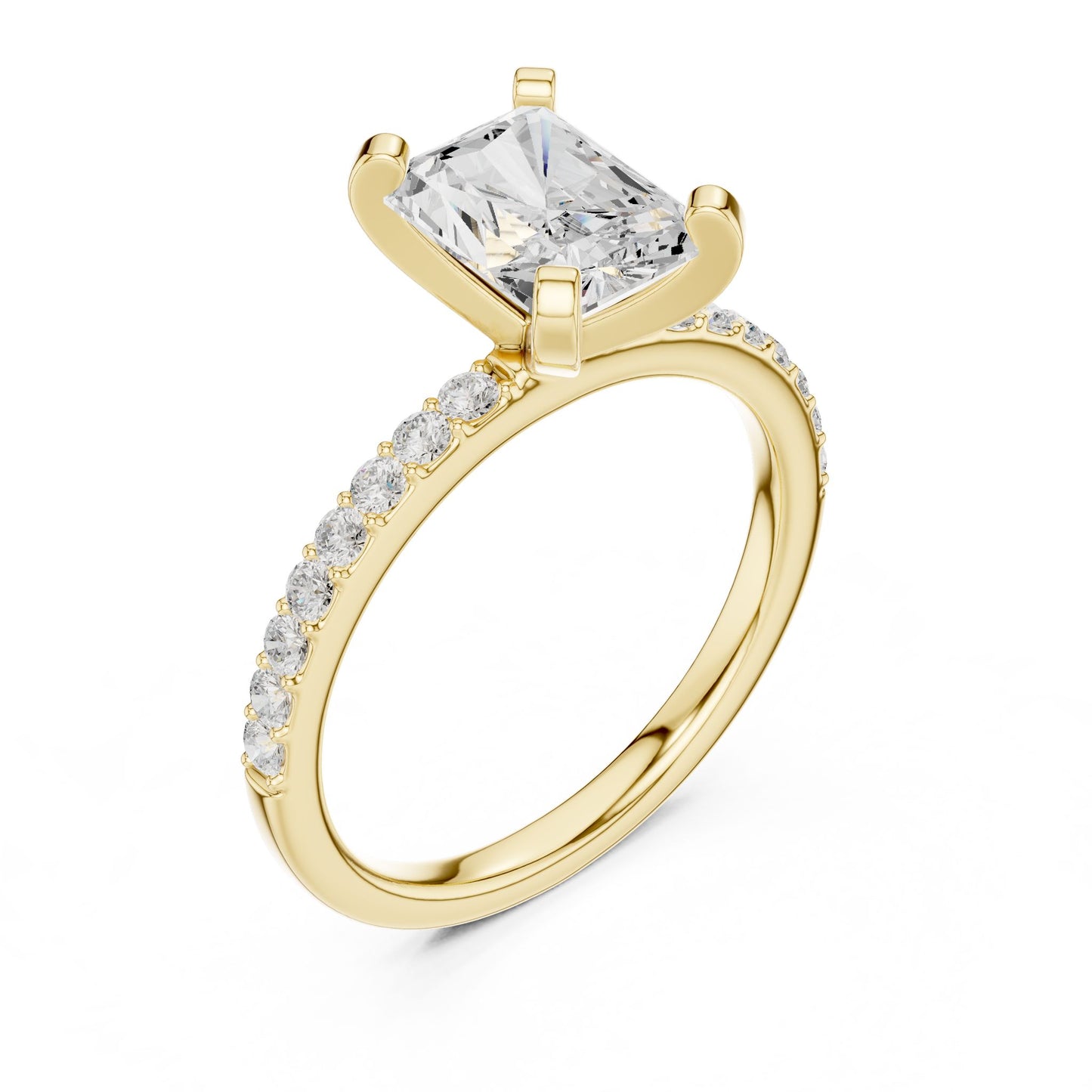 Emerald Lab Grown Diamond Pave Engagement Ring