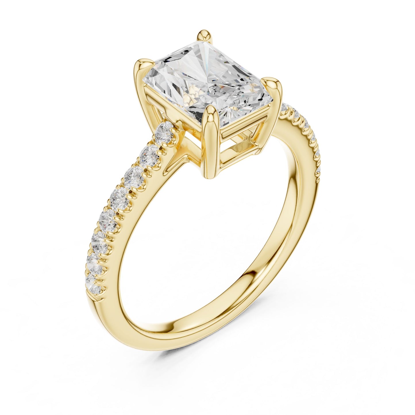 Emerald Lab Grown Diamond Pave Engagement Ring