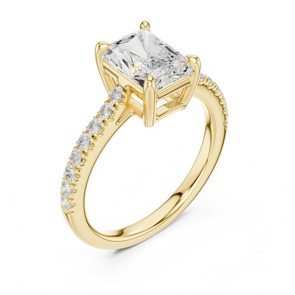 Emerald Lab Grown Diamond Pave Engagement Ring