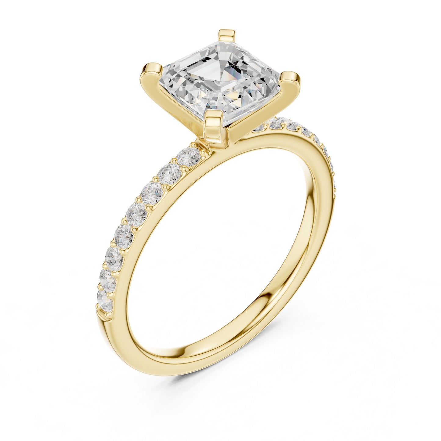 Emerald Lab Grown Diamond Pave Engagement Ring