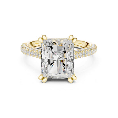 Emerald Lab Grown Diamond Pave Engagement Ring