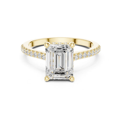 Emerald Lab Grown Diamond Pave Engagement Ring