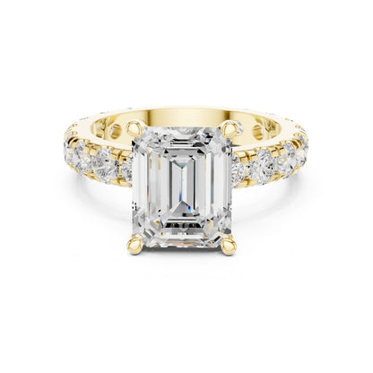 Emerald Lab Grown Diamond Pave Engagement Ring